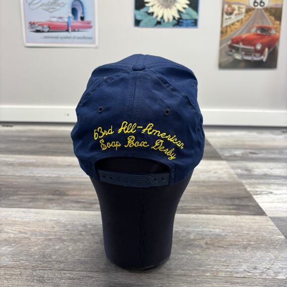 Vintage Y2k Good Year Tires Blue Yellow OS SnapbackTires 63rd Soapbox Derby Hat - Picture 2 of 7